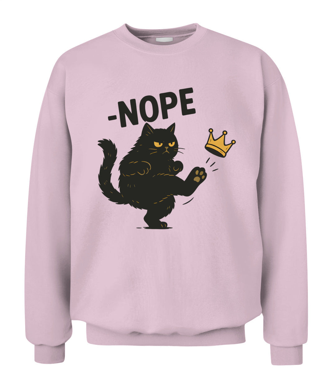 No Kings In America Black Cat Funny Cat Kicking Crown T-Shirt