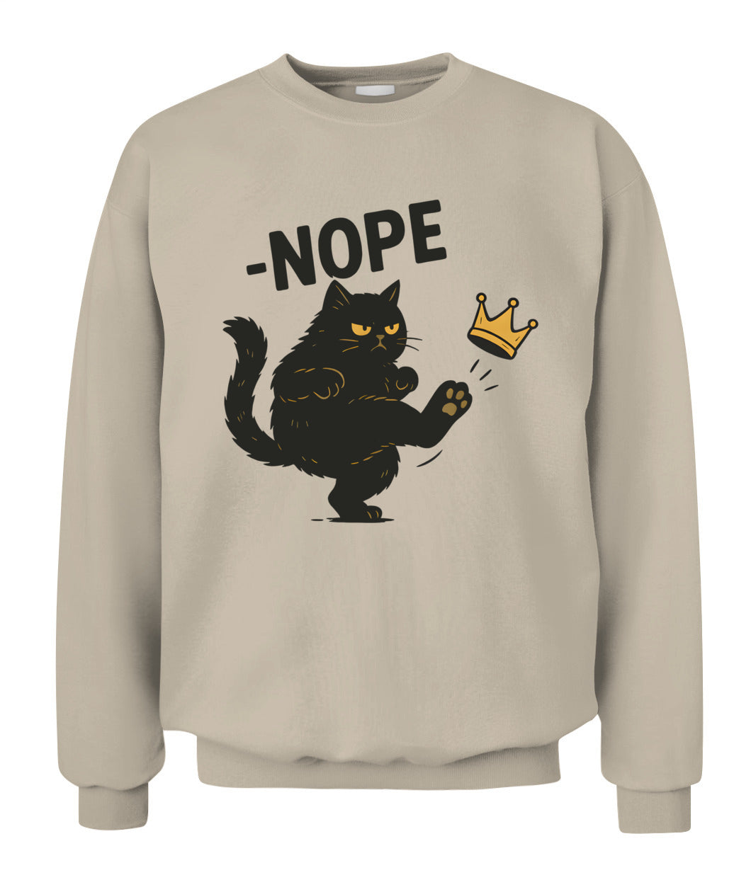 No Kings In America Black Cat Funny Cat Kicking Crown T-Shirt