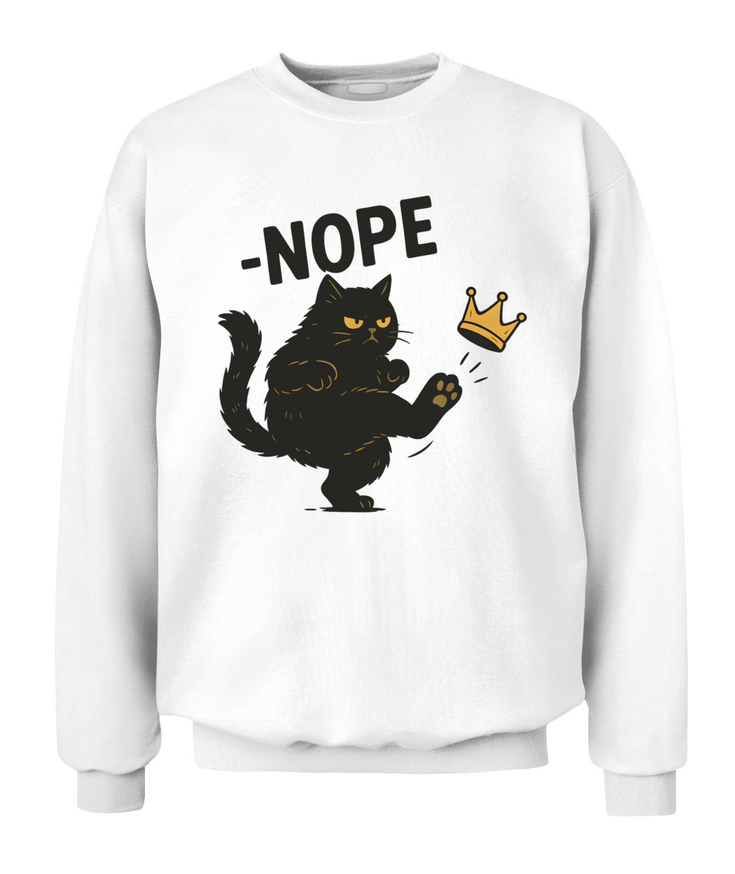 No Kings In America Black Cat Funny Cat Kicking Crown T-Shirt