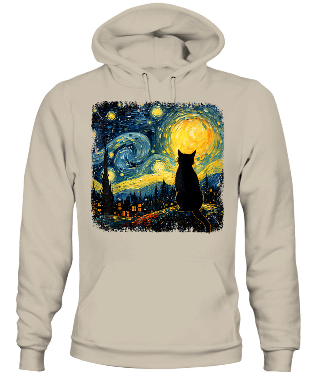 Cat Starry Night Van Gogh Cat For Cat Lover Cat Mom Cat Dad T-Shirt