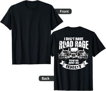 Trucker Gifts Tractor Trailer 18 Wheeler Design On Back T-Shirt