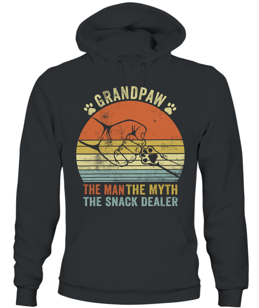 Grandpaw The Myth The Snack Dealer Fathers Day Dog Grandpa T-Shirt