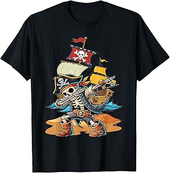 Dabbing Skeleton Pirate Kids T-Shirt