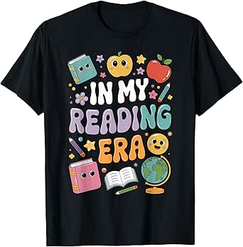 In My Reading Era Books Lovers Women Men Kids T-Shirt
