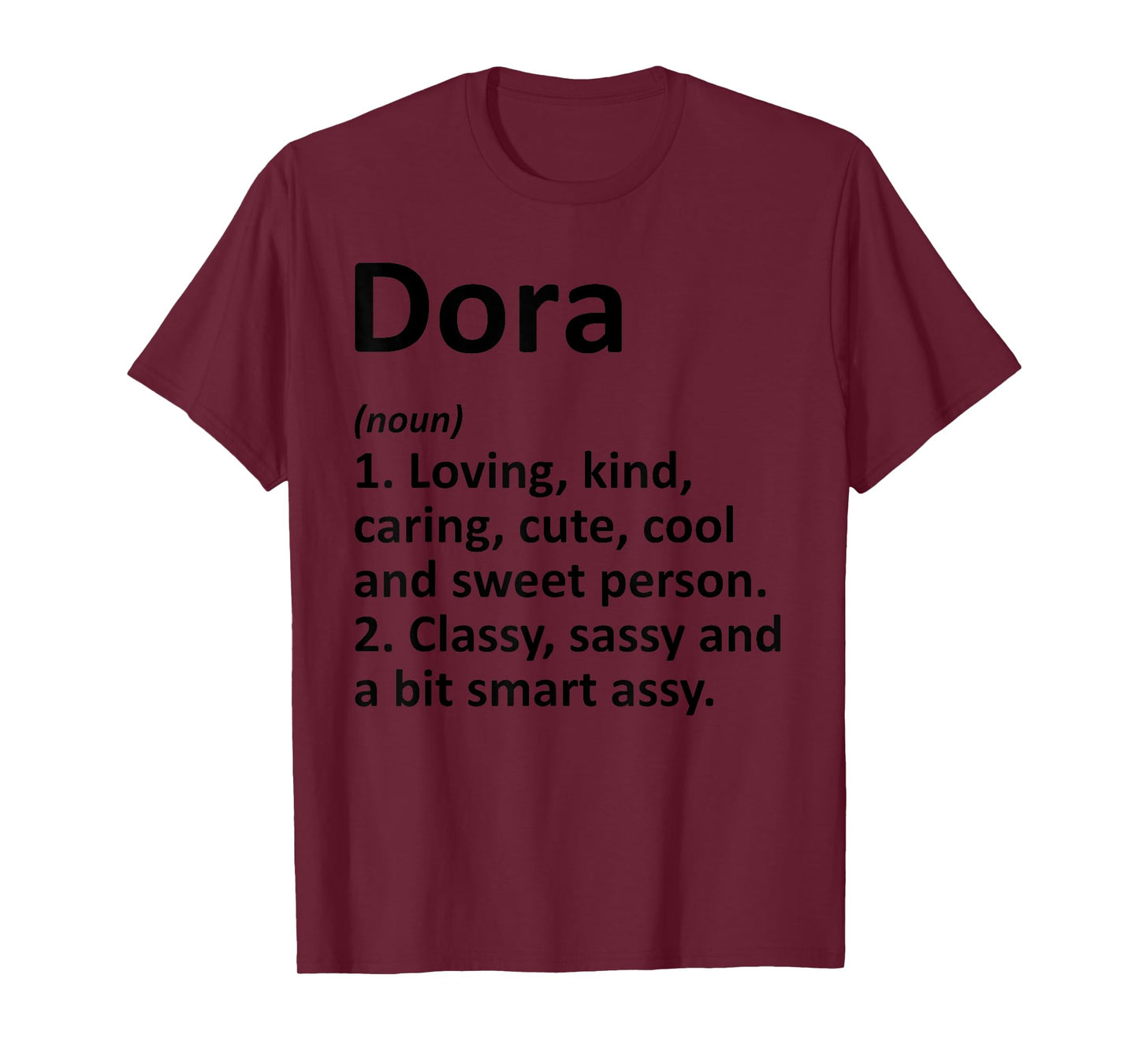 DORA Definition Personalized Name Funny Birthday Gift Idea T-Shirt