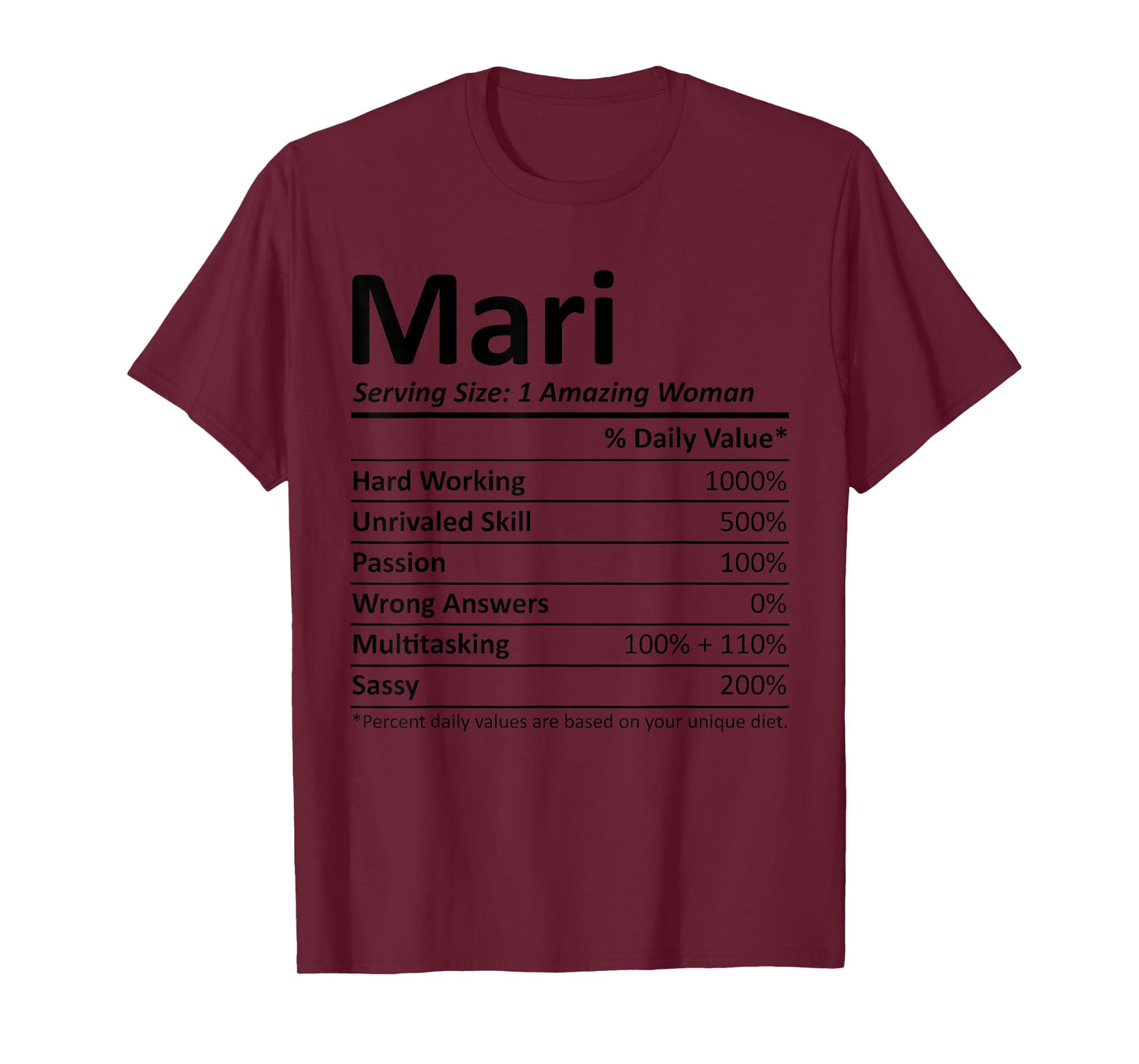 MARI Nutrition Personalized Name Funny Christmas Gift Idea T-Shirt