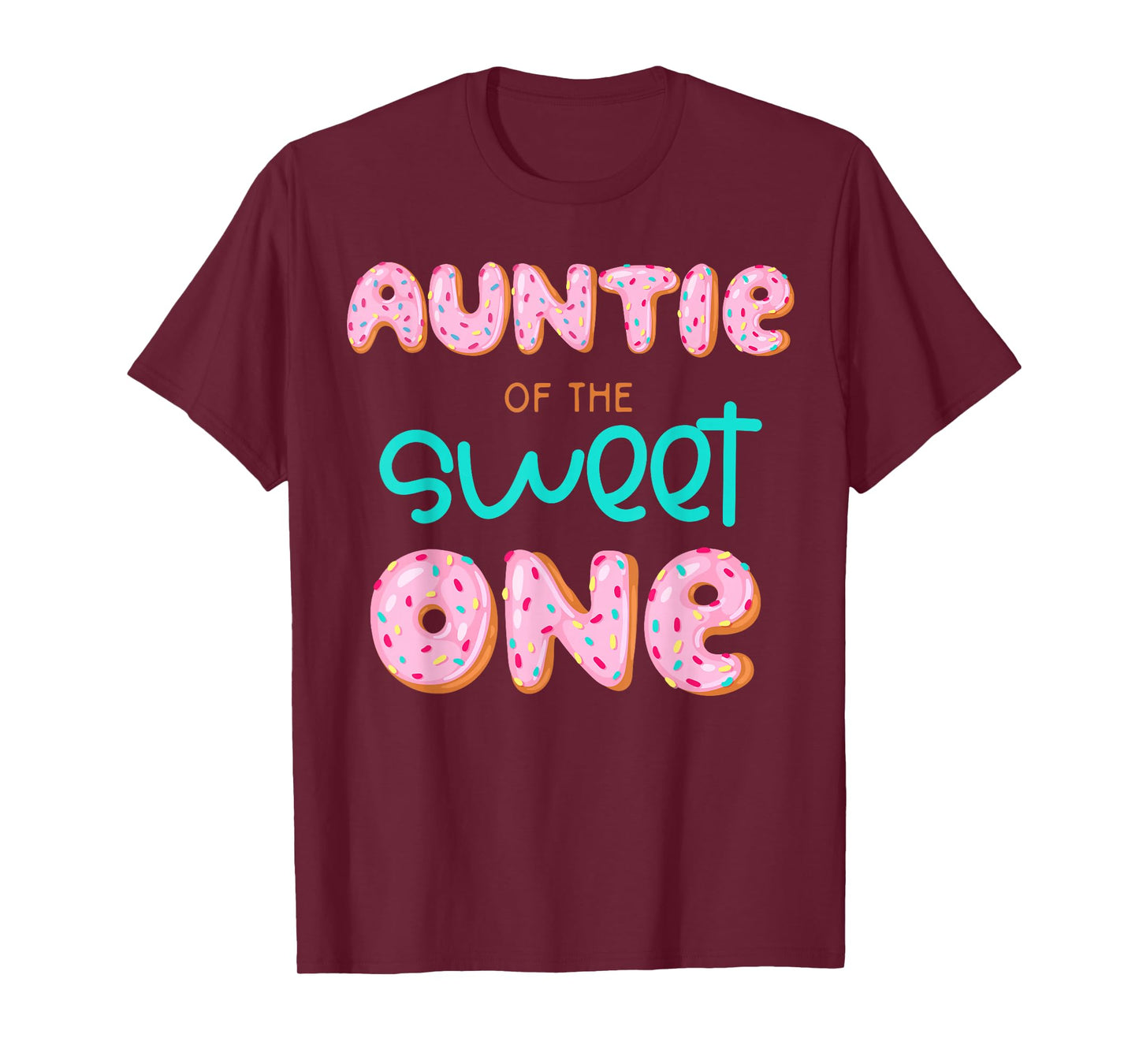 Auntie of The Sweet One First Birthday Matching Family Donut T-Shirt