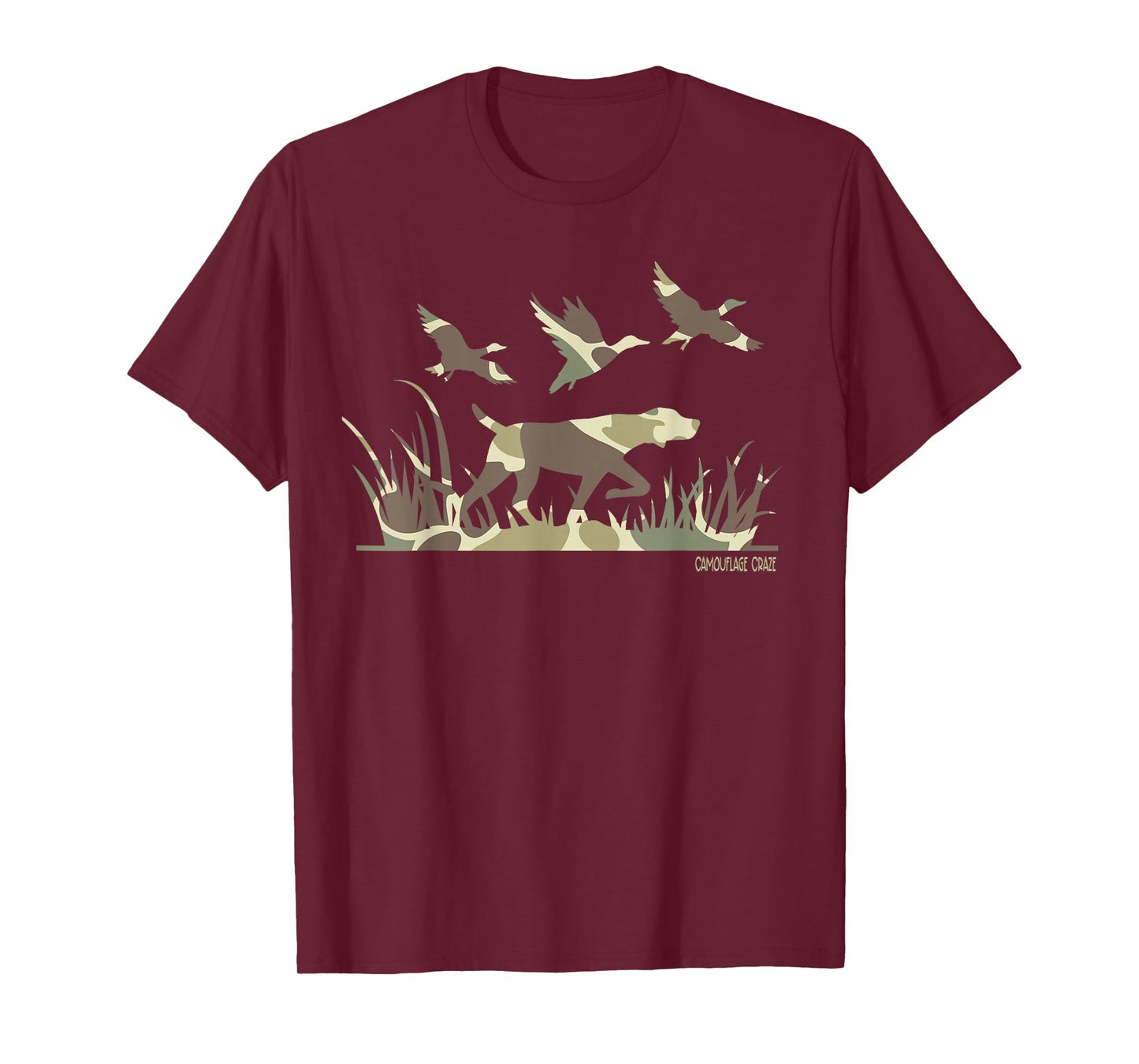 Duck Hunting Camouflage Camo Pointer Dog Camo Duck Hunter T-Shirt
