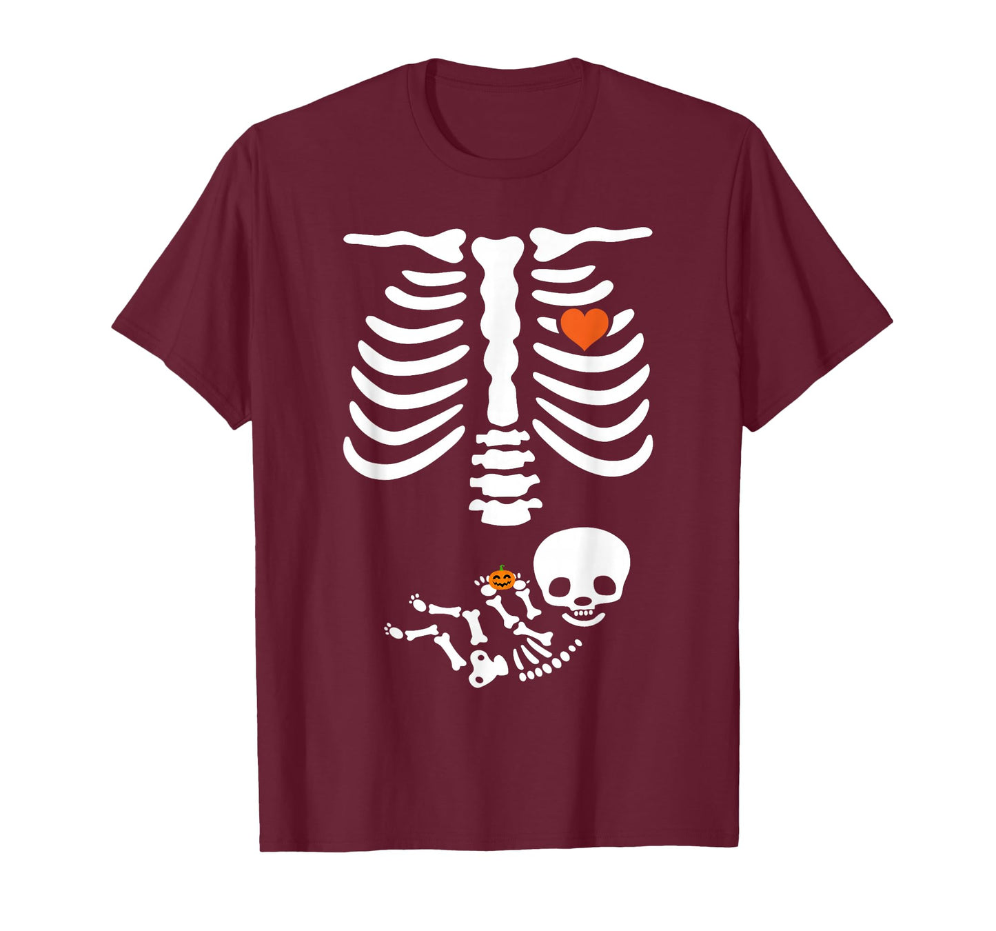 Pregnant Skeleton Halloween Maternity Costume for Mom Dad T-Shirt