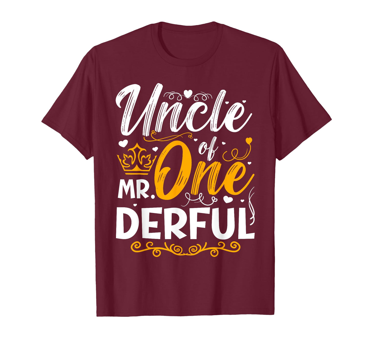 Uncle of Mr One Derful Party Matching Family 1st Birthday T-Shirt