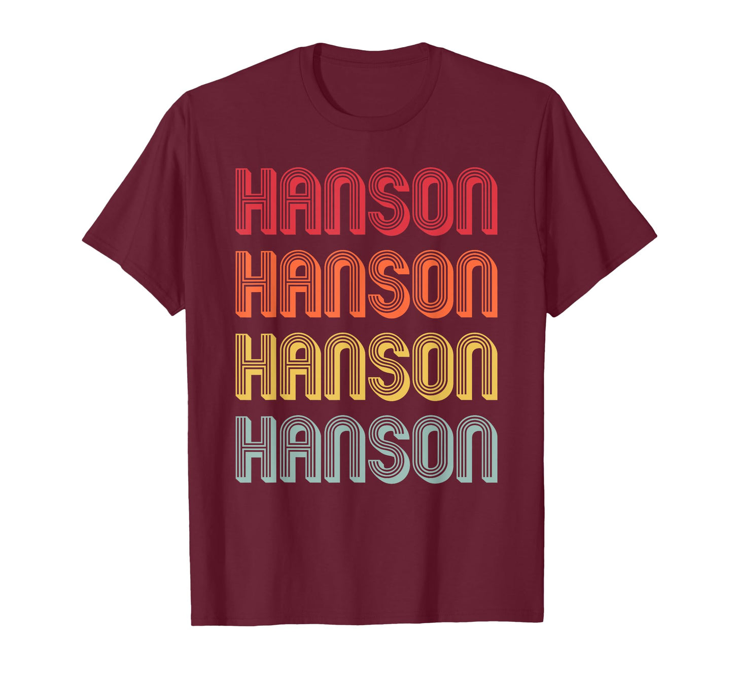 Customized Last Name Custom Family Christmas Team Hanson Gift Surname Funny Retro Vintage 80s Birthday Reunion T-Shirt