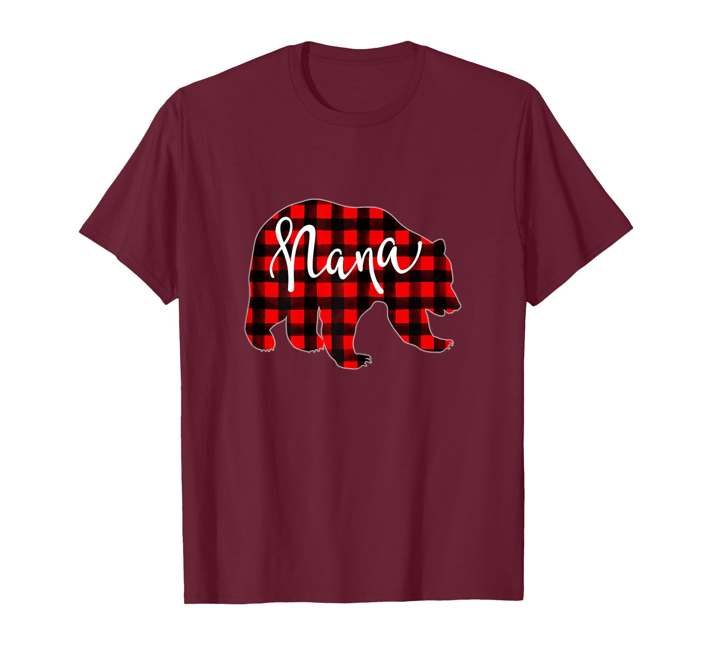 Red Plaid Nana Bear Matching Family Christmas Eve Buffalo T-Shirt