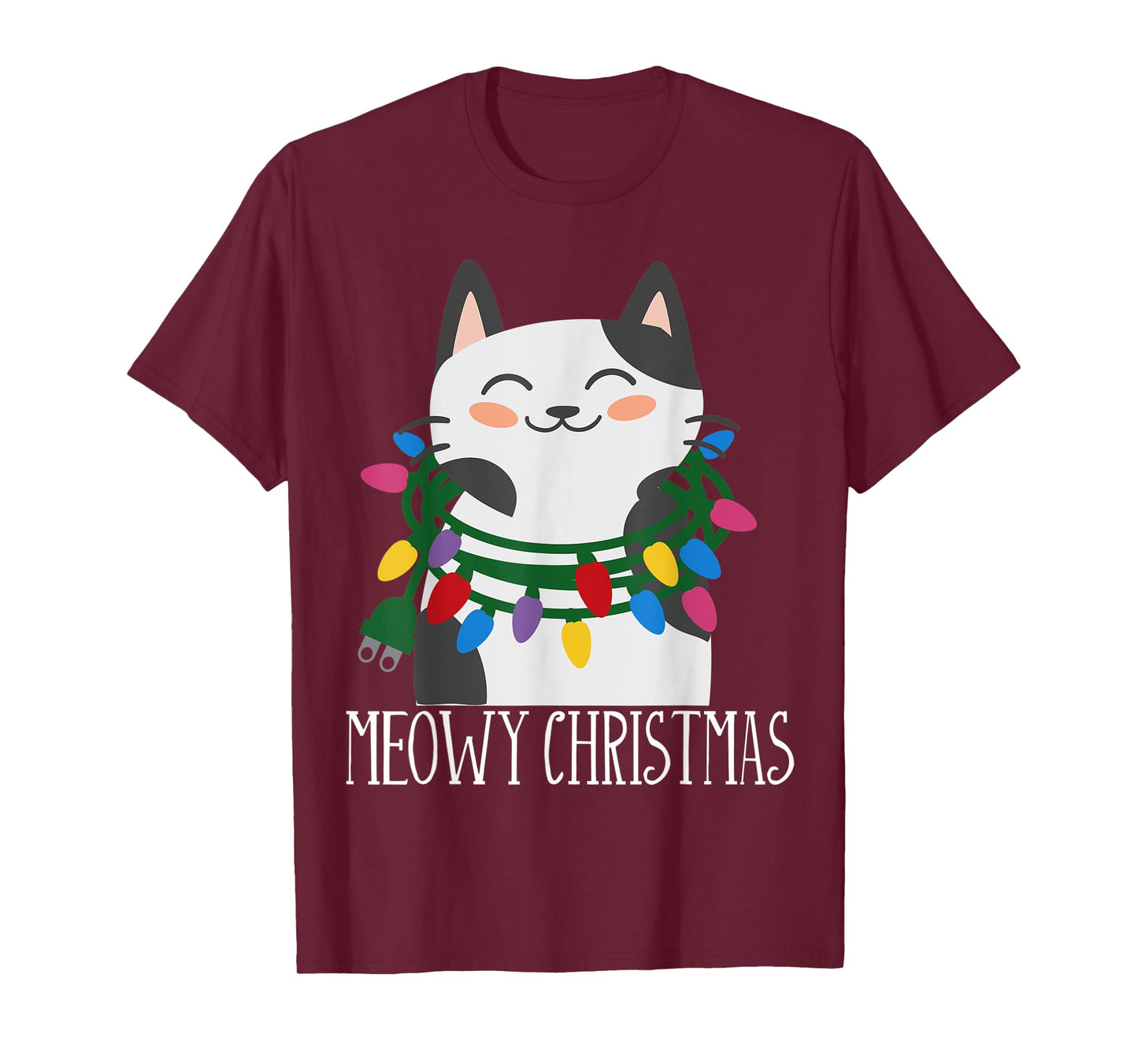 Meowy Christmas Holiday Tshirt - Funny Merry Catmas Tee