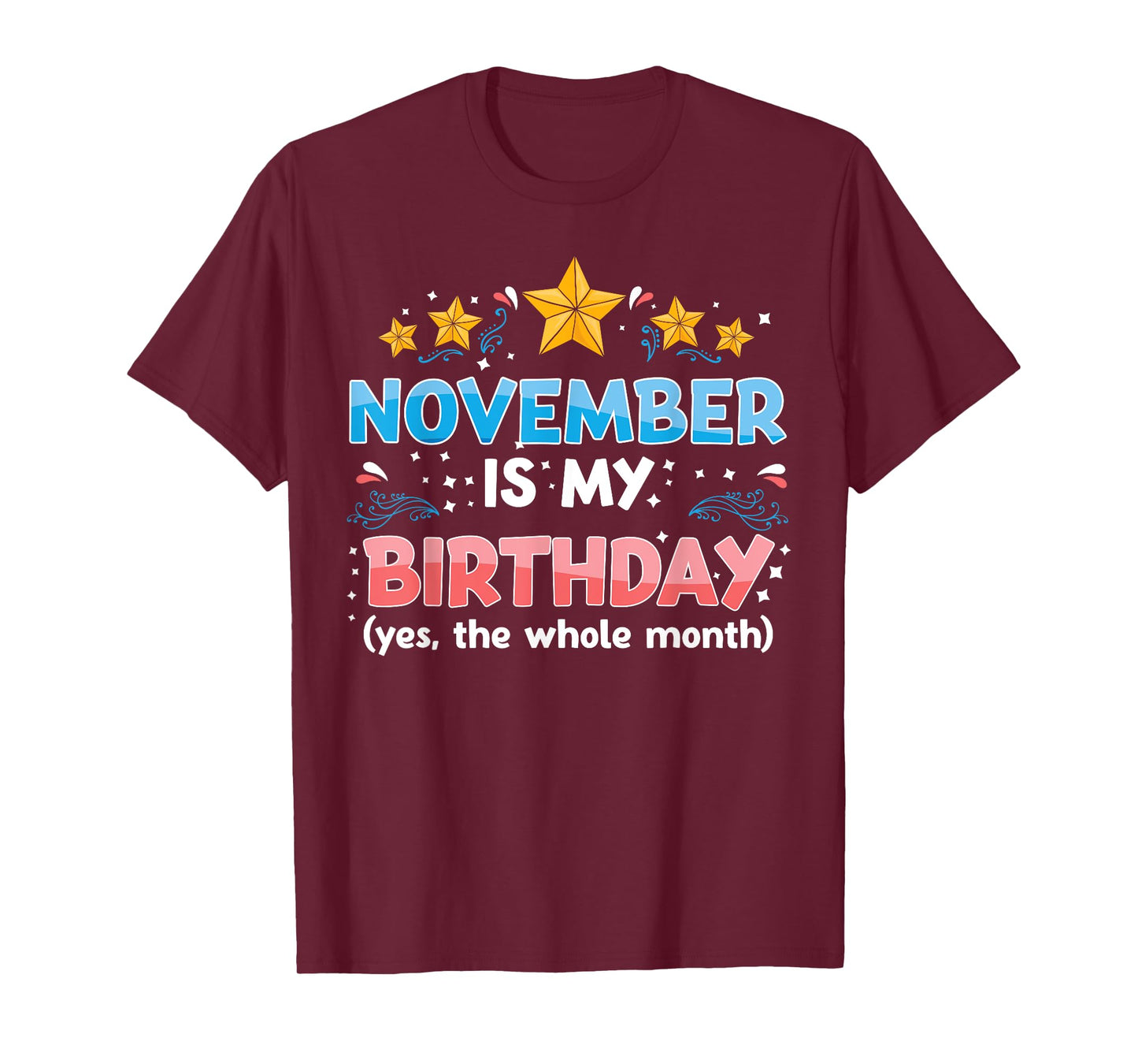 Funny November Is My Birthday Yes The Whole Month Birthday T-Shirt