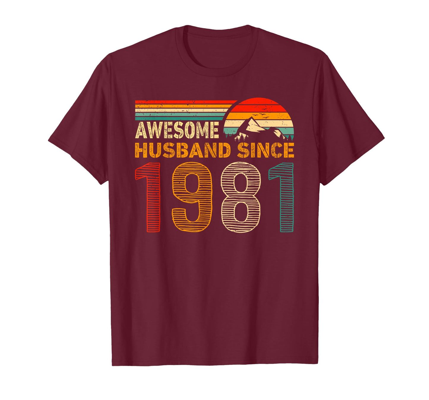 Awesome Husband Since 1981 Couples 1981 Wedding Anniversary T-Shirt