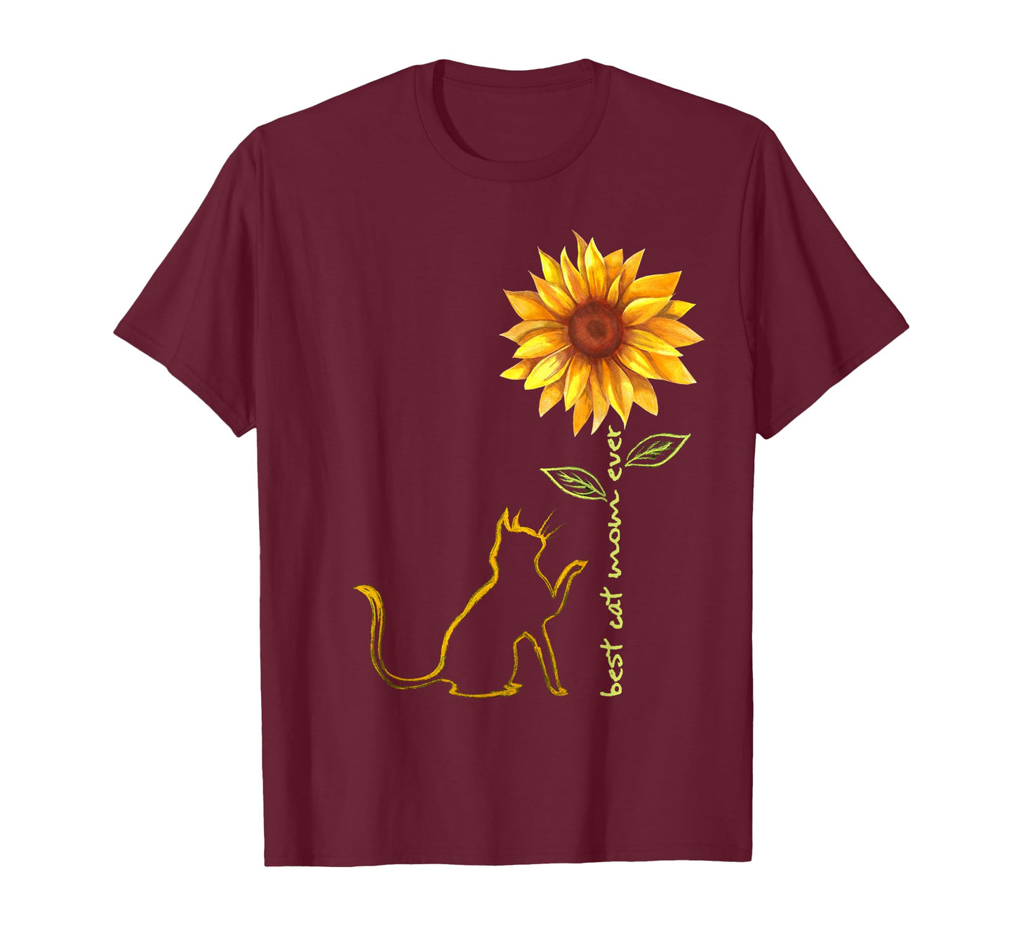 Best Cat Mom Ever Sunflower Cat Tree Men Women Girls Kids T-Shirt