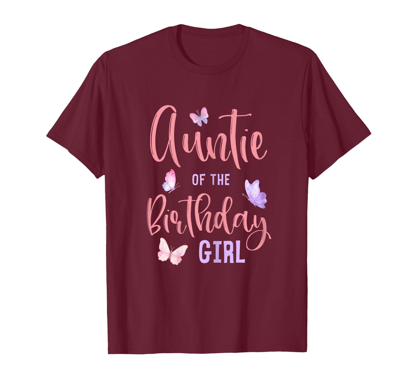 Auntie of The Birthday Girl Butterfly Party Matching Family T-Shirt