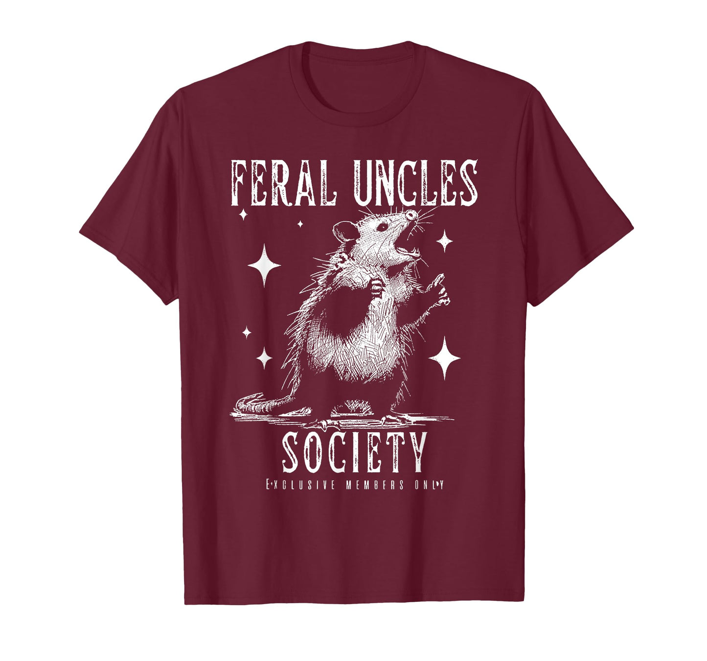 Feral Uncles Society Exclusive Mems Only Funny Opossum Meme T-Shirt