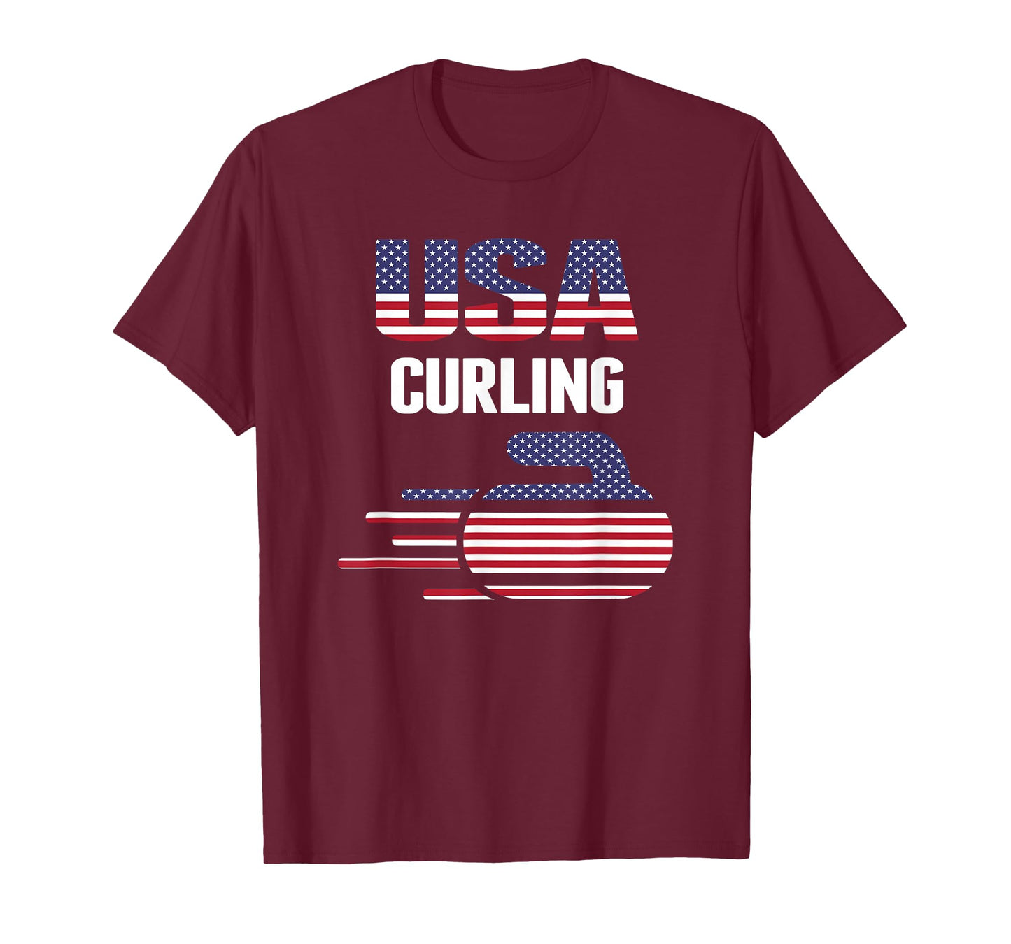 USA Team Curling Rock Jersey - Vintage Winter Sports Lovers T-Shirt