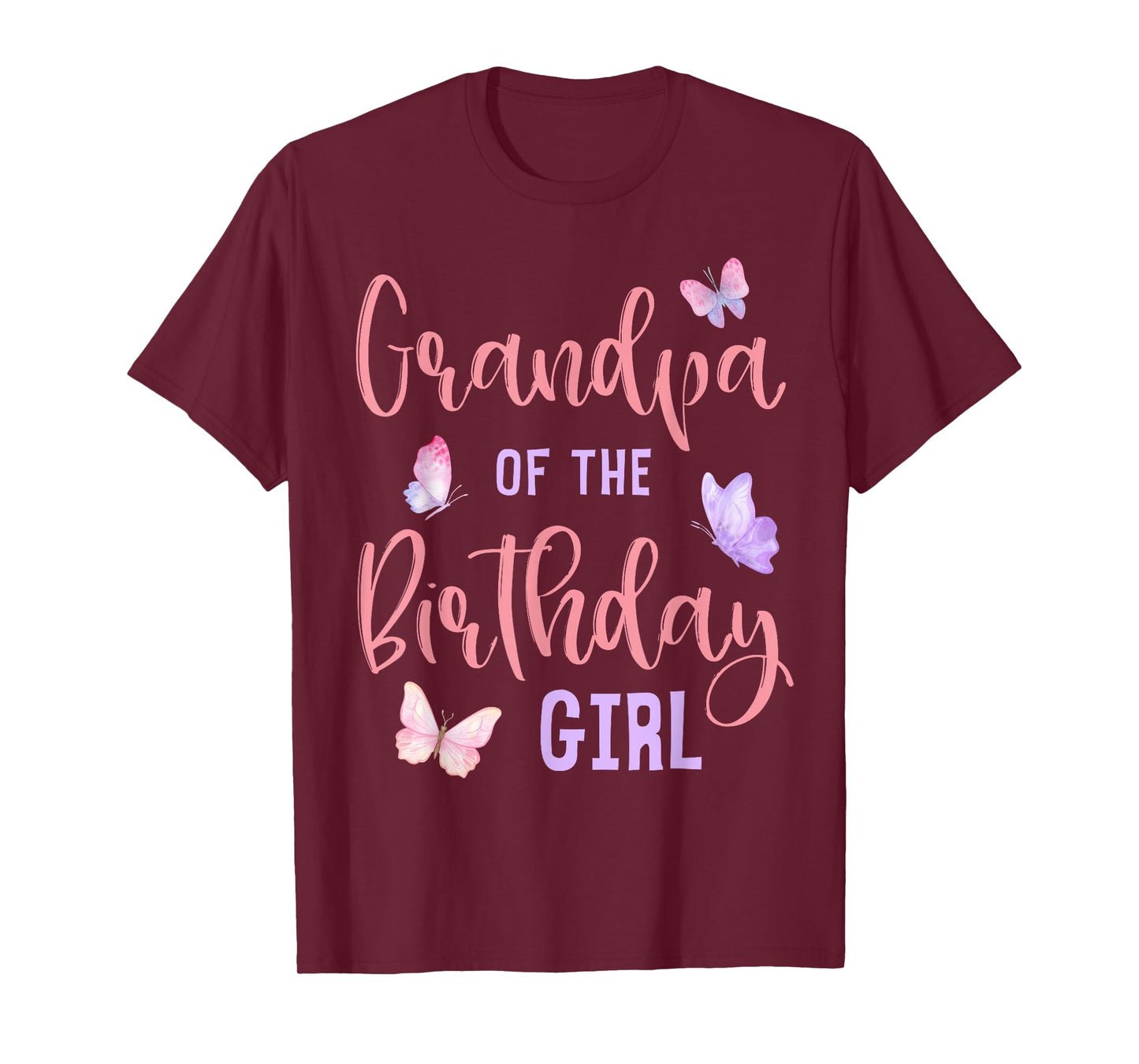 Grandpa of The Birthday Girl Butterfly Party Matching Family T-Shirt