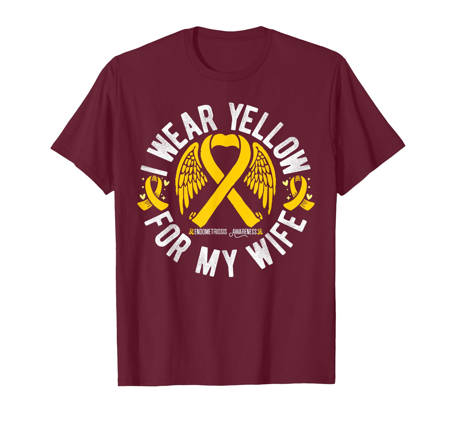 I Wear Yellow For My Wife Endometriosis Awareness T-Shirt