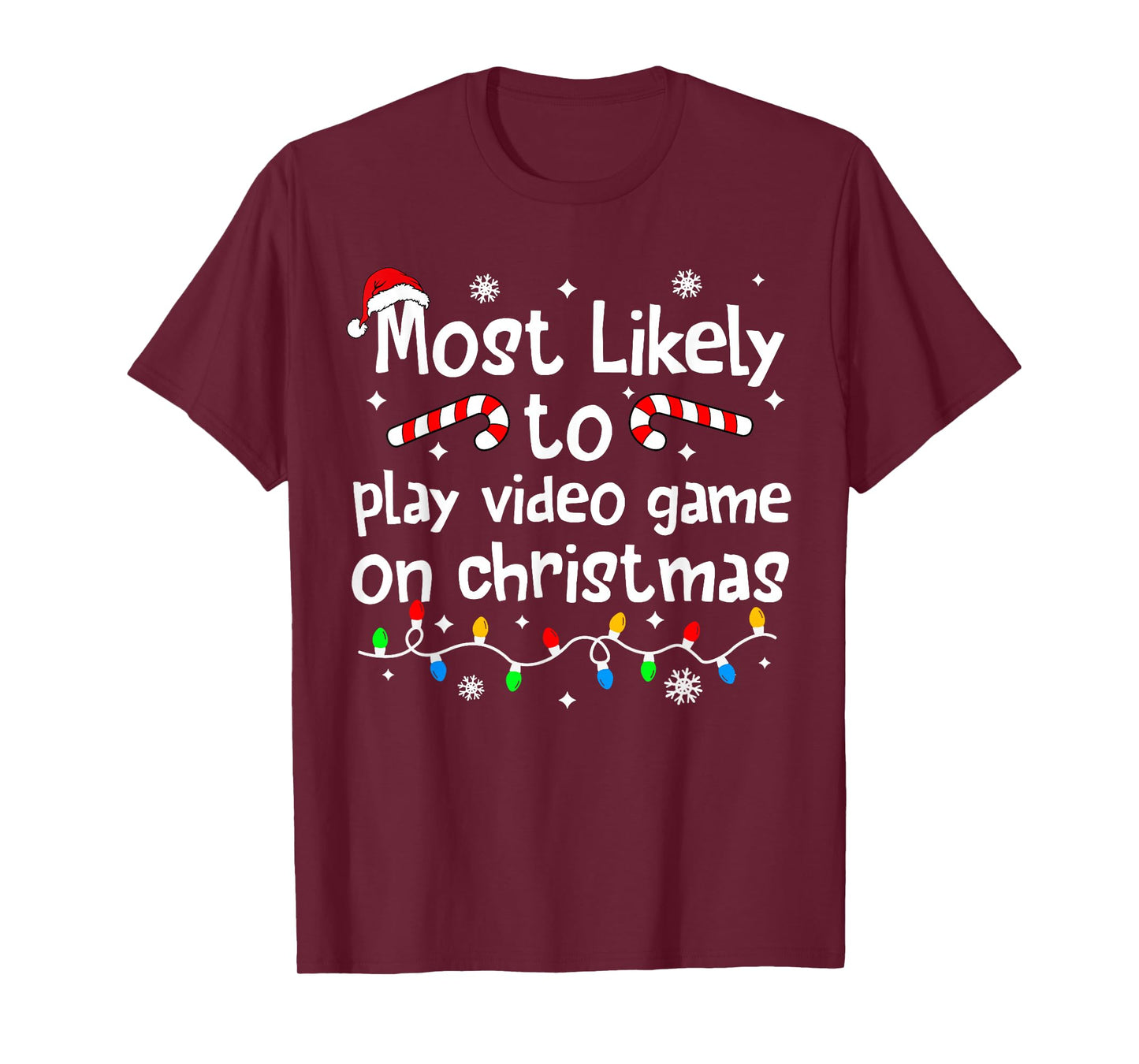 Most Likely to Play Video Games On Christmas Matching Family T-Shirt