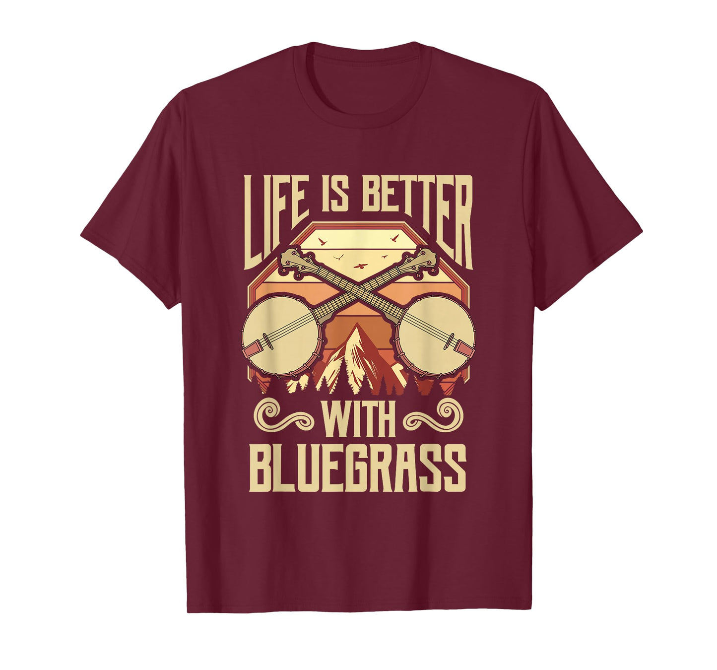 Banjo Vintage Retro Bluegrass Music Fans Banjo Player T-Shirt