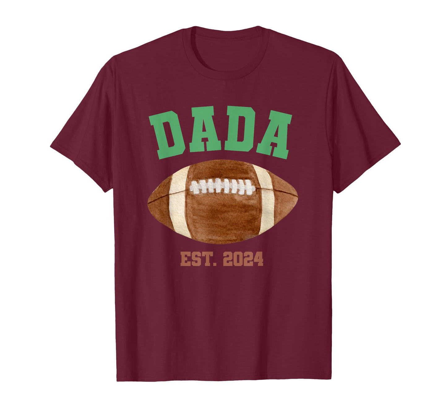 Dada of The 1 Year Old Football Birthday Boy Est 2024 T-Shirt