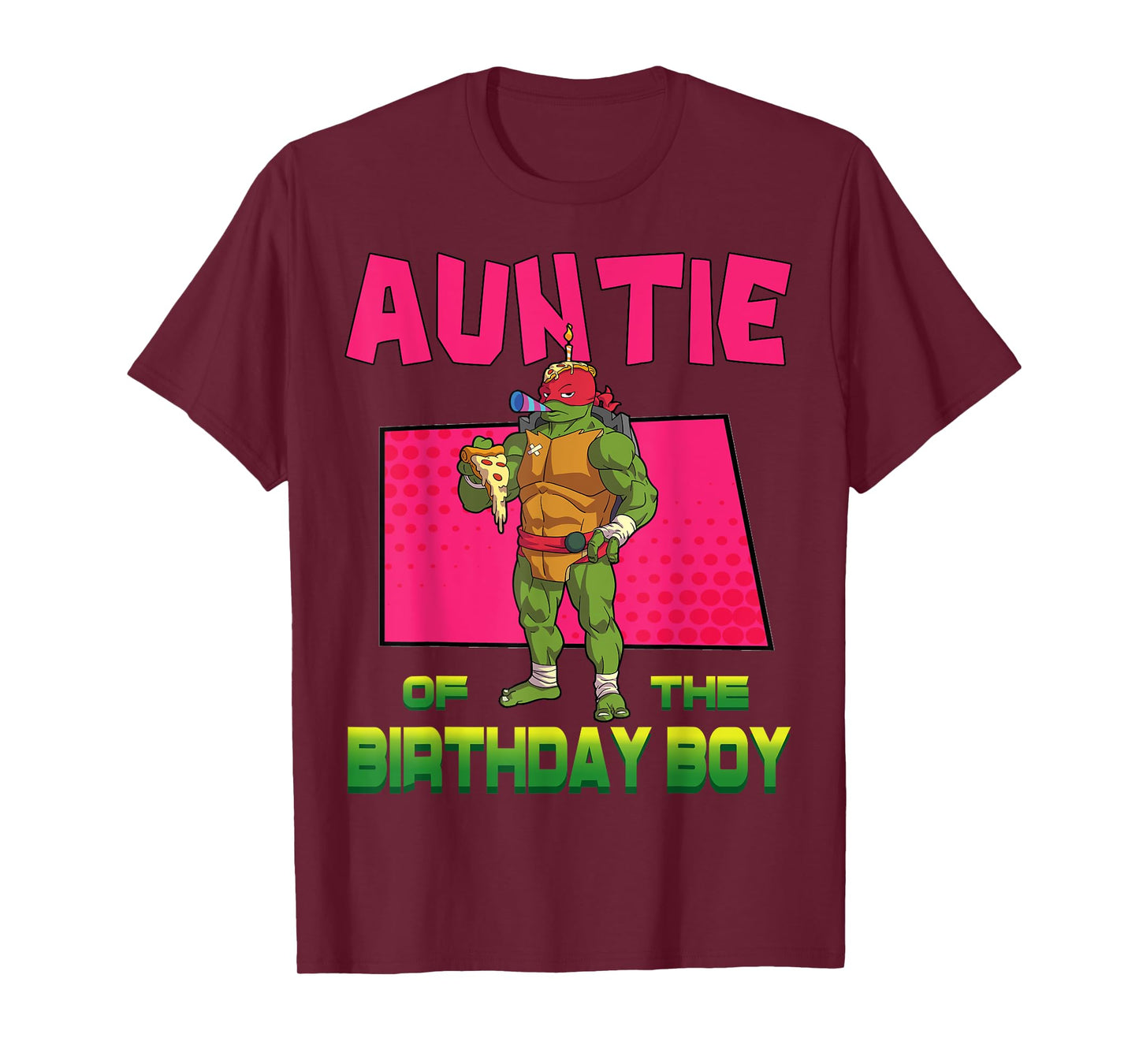 Mademark x Teenage Mutant Ninja Turtles - Raphael Auntie of the Birthday Boy Pizza Theme Party T-Shirt