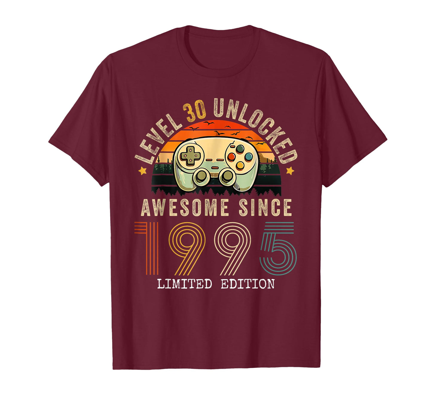 30 Year Old 1995 Level 30 Unlocked 30th Birthday Men T-Shirt