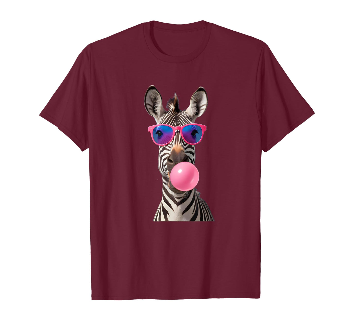 #snirt Funny Zebra Bubblegum Bubble Pink Sunglasses T-Shirt