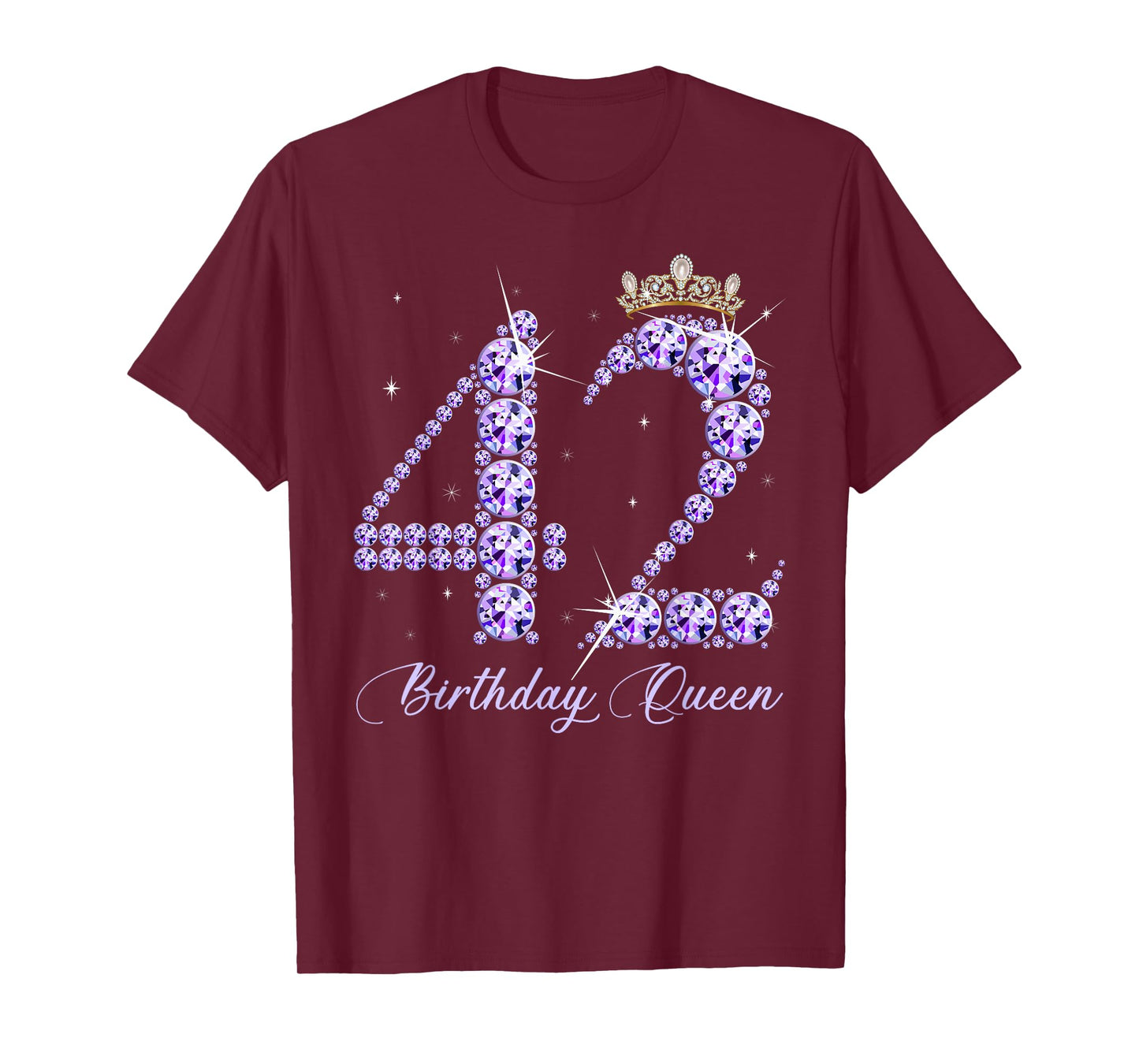 42 Year Old Its My 42nd Birthday Queen Diamond Heels Crown T-Shirt