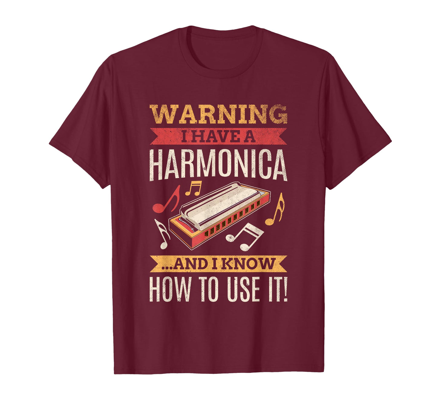 Harmonica Vintage Retro Harmonica Player Gift T-Shirt
