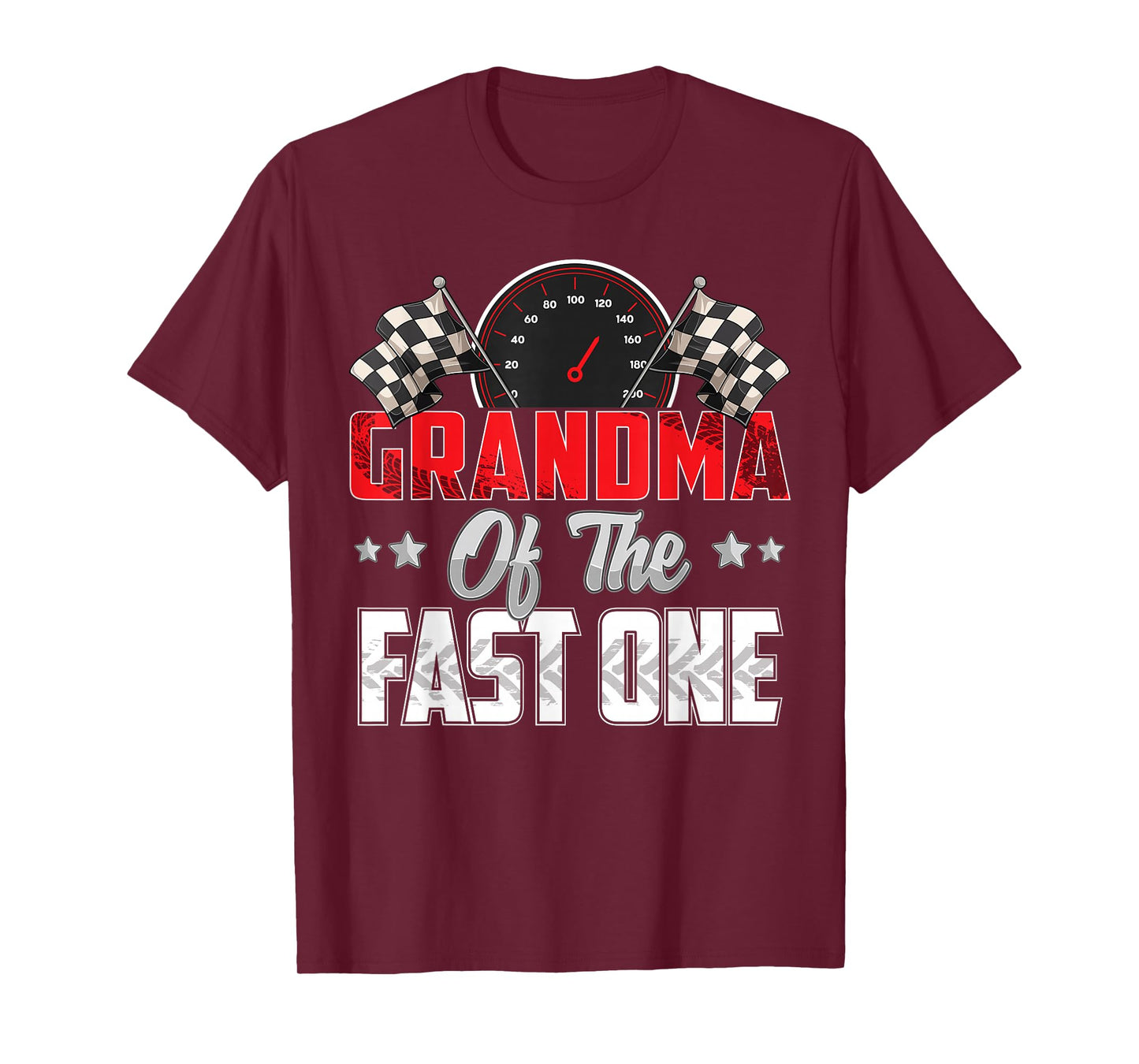 1 year old racing car fast one birthday 1st Family Grandma T-Shirt