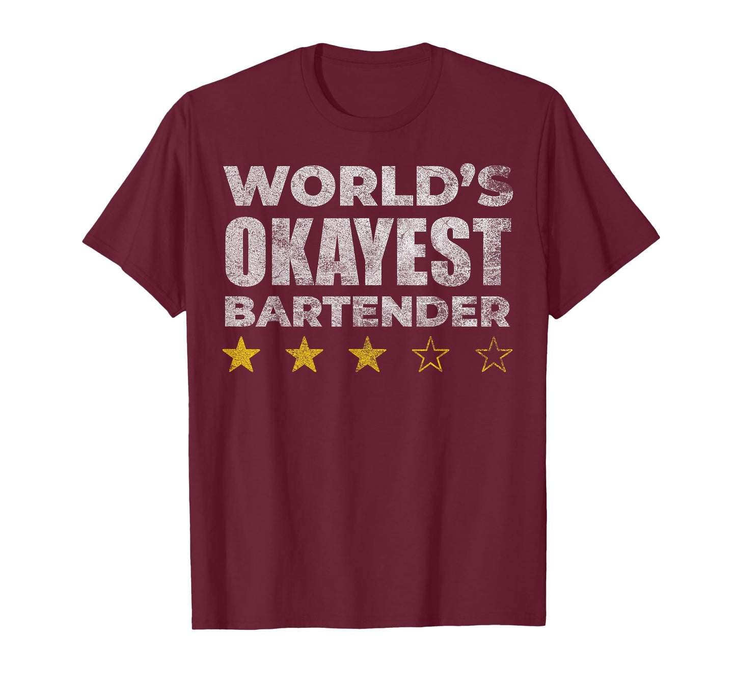 Funny Worlds Okayest Bartender - Vintage Style T-Shirt