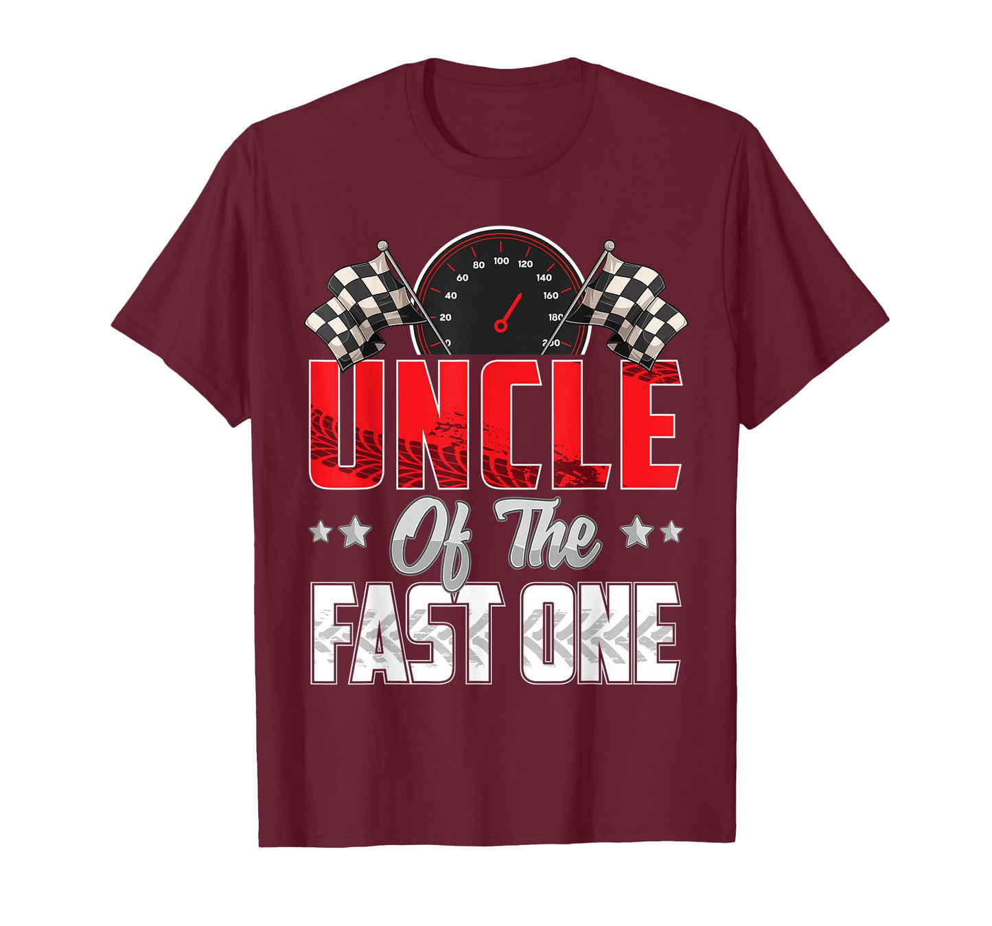 1 year old racing car fast one birthday 1st Family Uncle T-Shirt