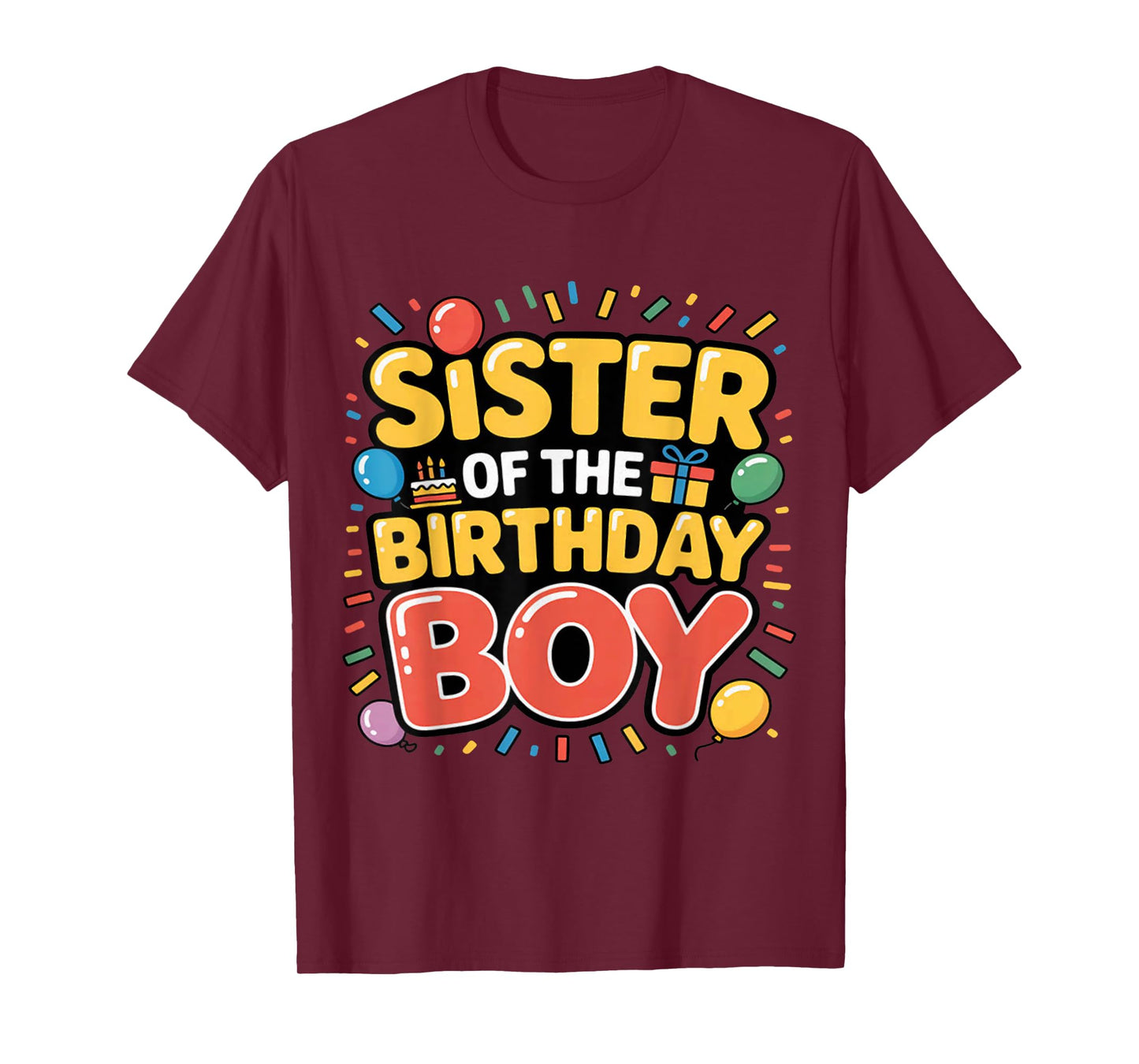 Funny Sister of The Birthday Boy Family Matching Dad Mom T-Shirt