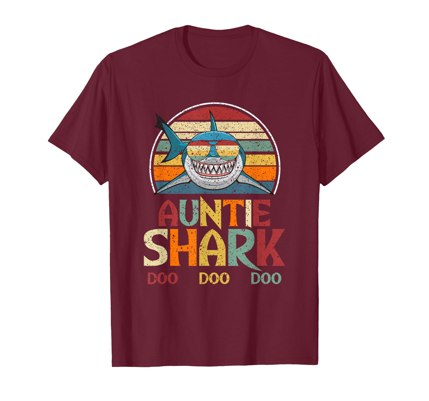 Retro Vintage Auntie Shark Aunt Gift T-Shirt