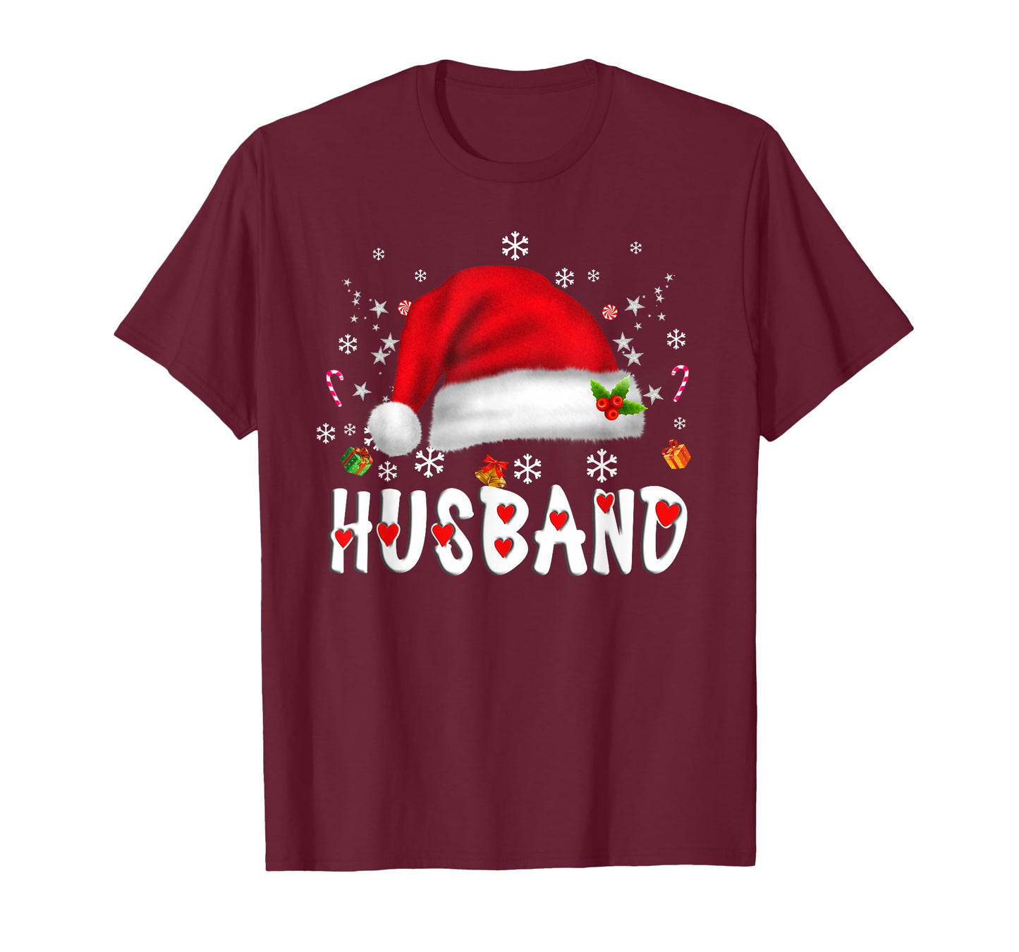 Husband Santa Christmas Family Matching Pajamas Xmas Mens T-Shirt