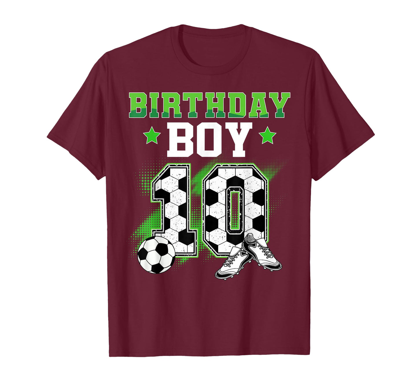 10th Birthday Boy Soccer 10 Year Old Sport 10yr Boys Party T-Shirt