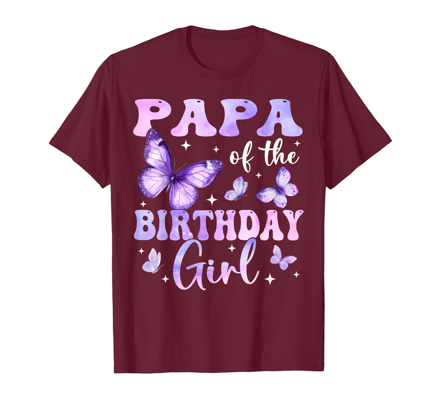 Papa of The Birthday Girl Butterfly Family Matching T-Shirt