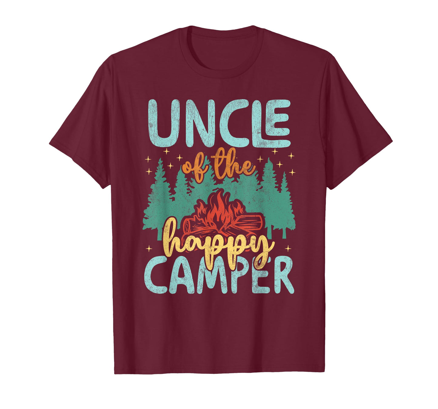 Uncle of Happy Camper 1st Birthday Party Retro Uncle T-Shirt
