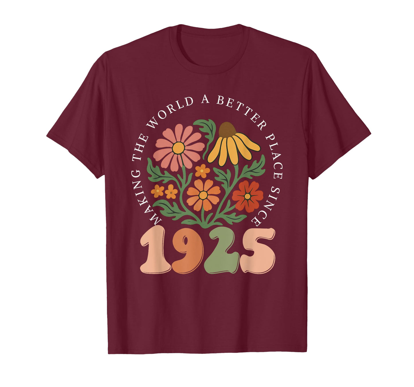 100 Years Old Vintage 1925 100th Birthday Wildflower Women T-Shirt