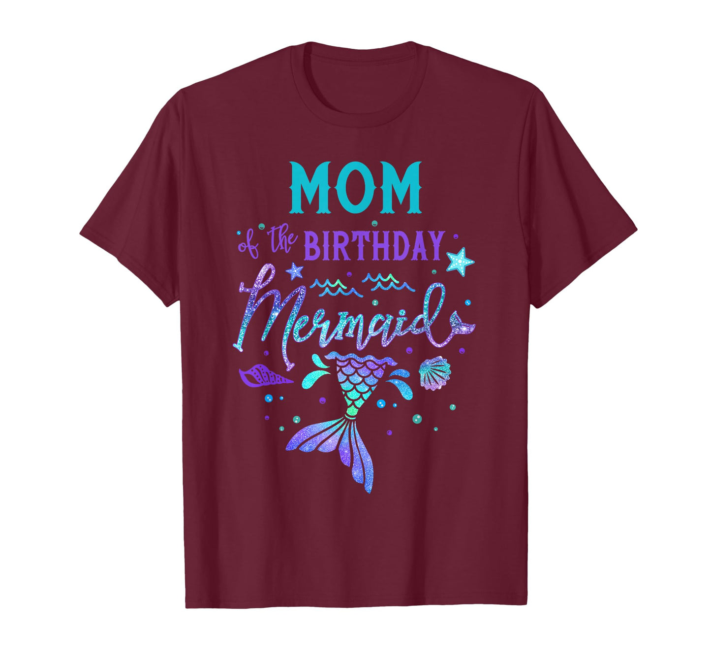 Mom Of The Birthday Mermaid Theme Party Squad Security Mommy T-Shirt