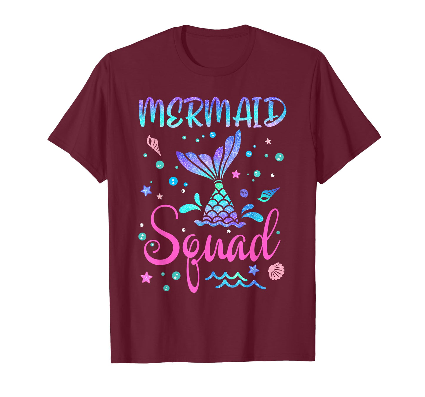 Mermaid Squad Of The Birthday Mermaid Tail Family Matching T-Shirt