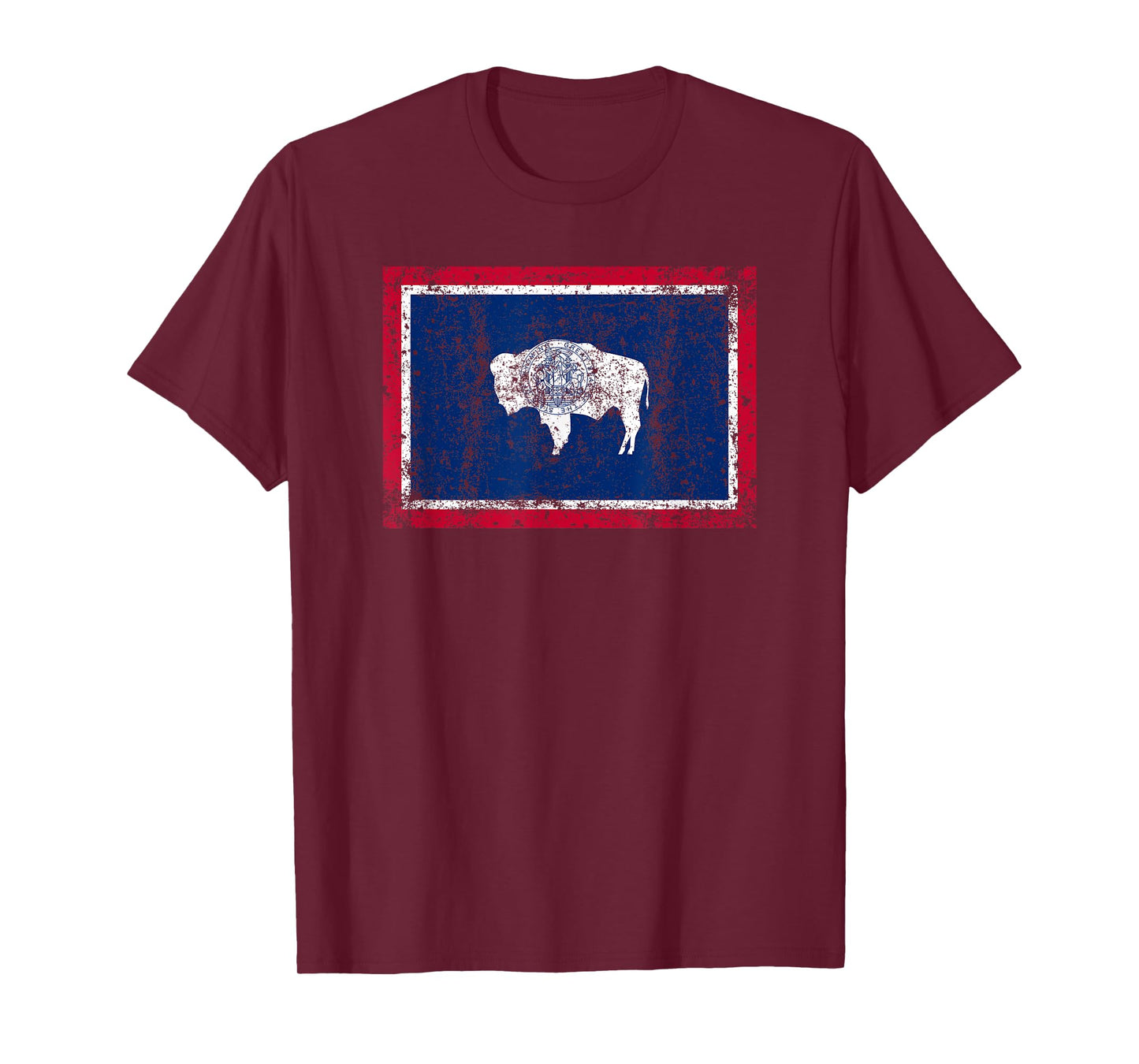 State of Wyoming Flag Fun Vintage Retro Fall Hiking Gift Dad T-Shirt