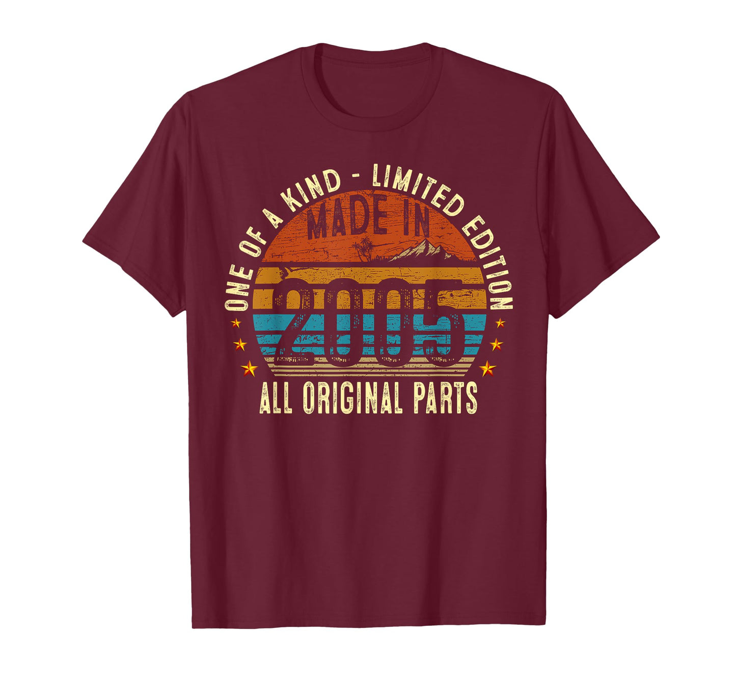 20th Birthday Gifts Men Women Vintage 2005 Original Parts T-Shirt