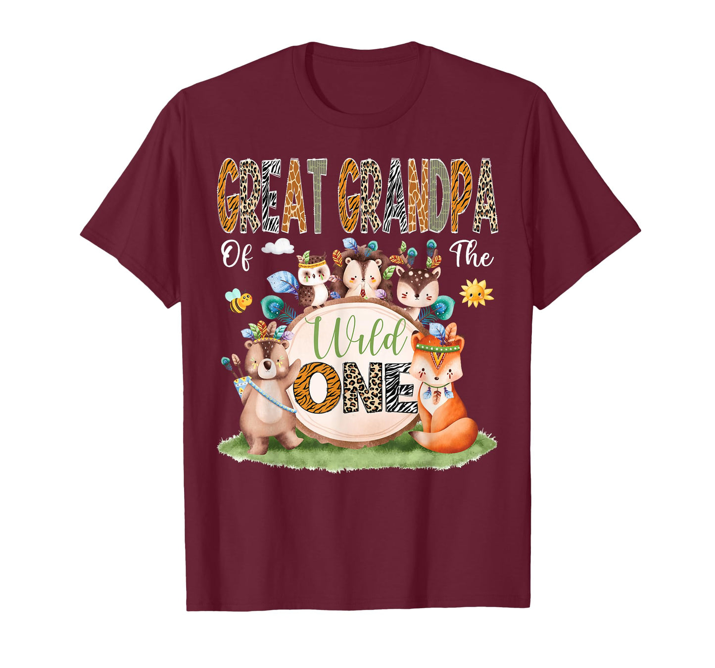 Great Grandpa Of The Wild One 1St Birthday Woodland Safari T-Shirt