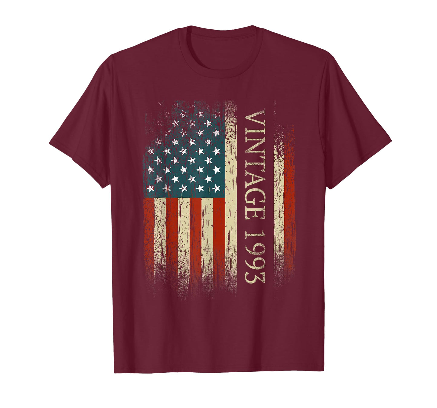 32nd Birthday Vintage 1993 Usa Flag 32 Year Old Gifts Bday T-Shirt