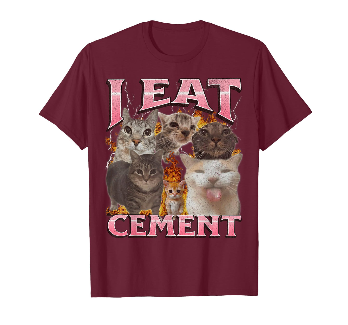 I Eat Cement Funny Cat Meme Bootleg Graphic T-Shirt